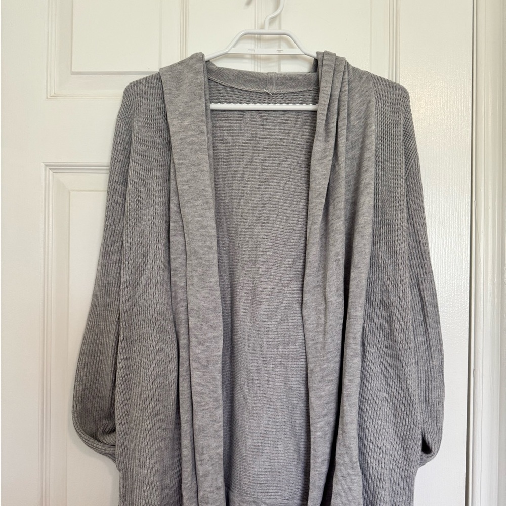Lululemon Grey Merino Wool Hooded Cardigan